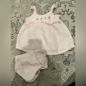 Rabbit and Bear Dress with Bloomers